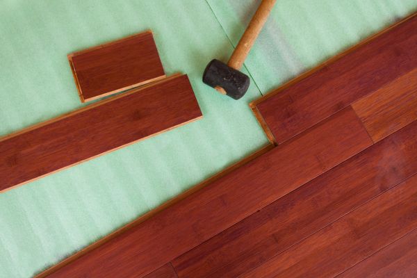 Bamboo Floor Laying